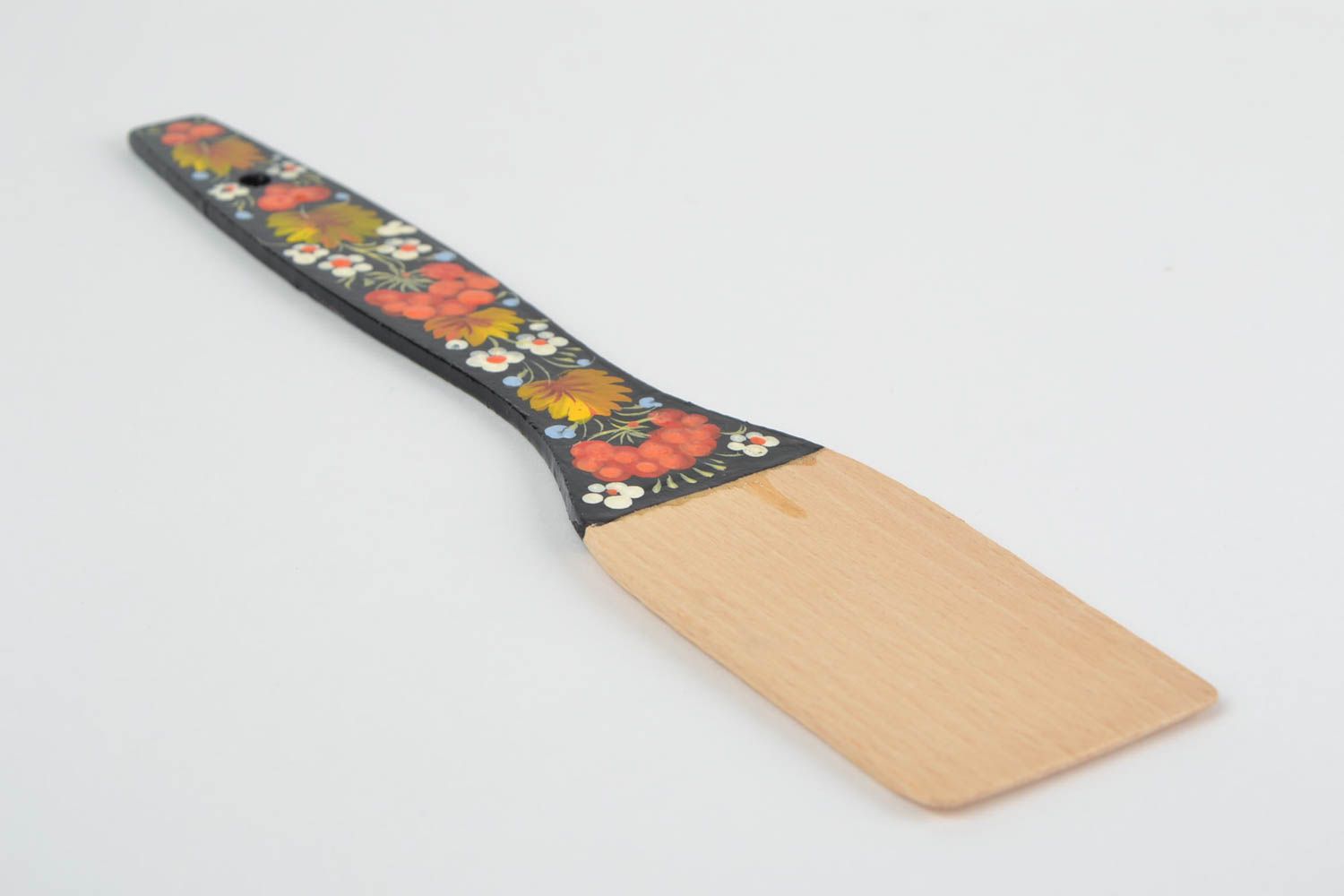 Кухонная деревянная лопатка с Петриковской росписью масляными красками  фото 4