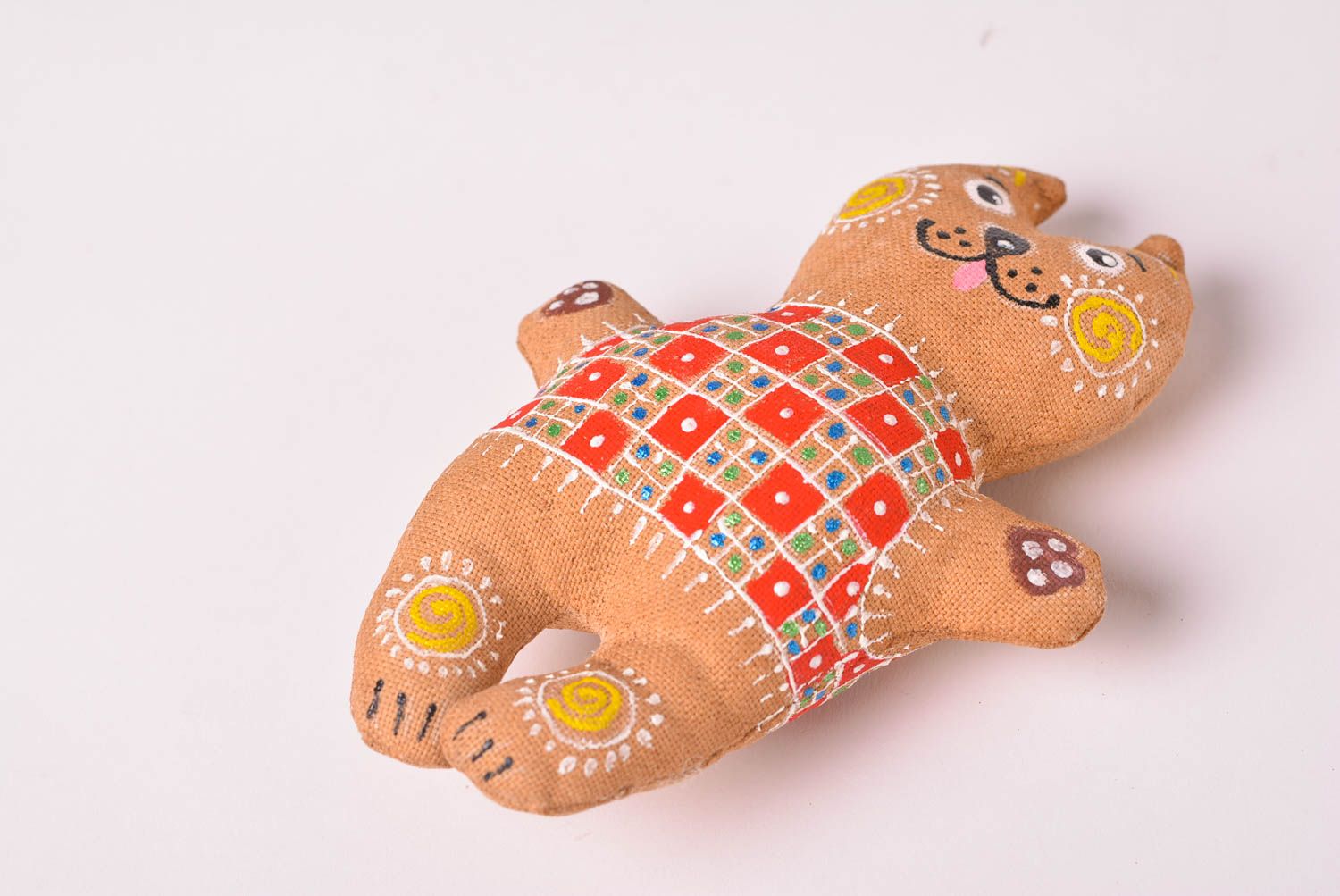 Gato de peluche juguete hecho a mano de tela regalo original decoración de casa foto 3