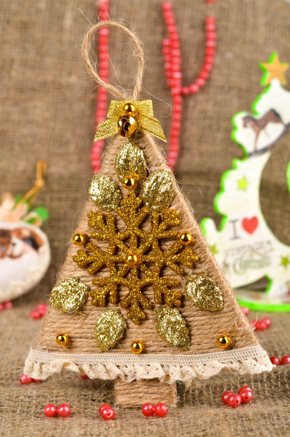 Decoración navideña artesanal elemento decorativo regalo original para amigo foto 1