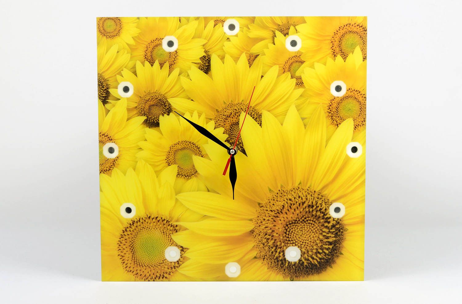 Moderne Wanduhr handmade Deko aus Glas Deko für Wand modisch gelb origienll foto 1