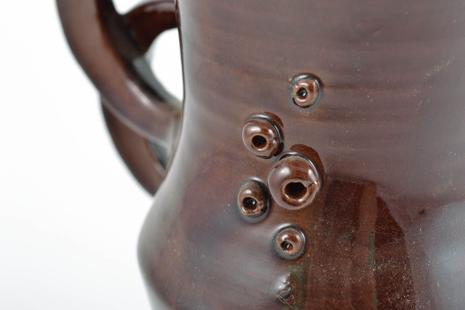 Vaisselle originale cruche céramique avec deux anses faite main 1 litre photo 4