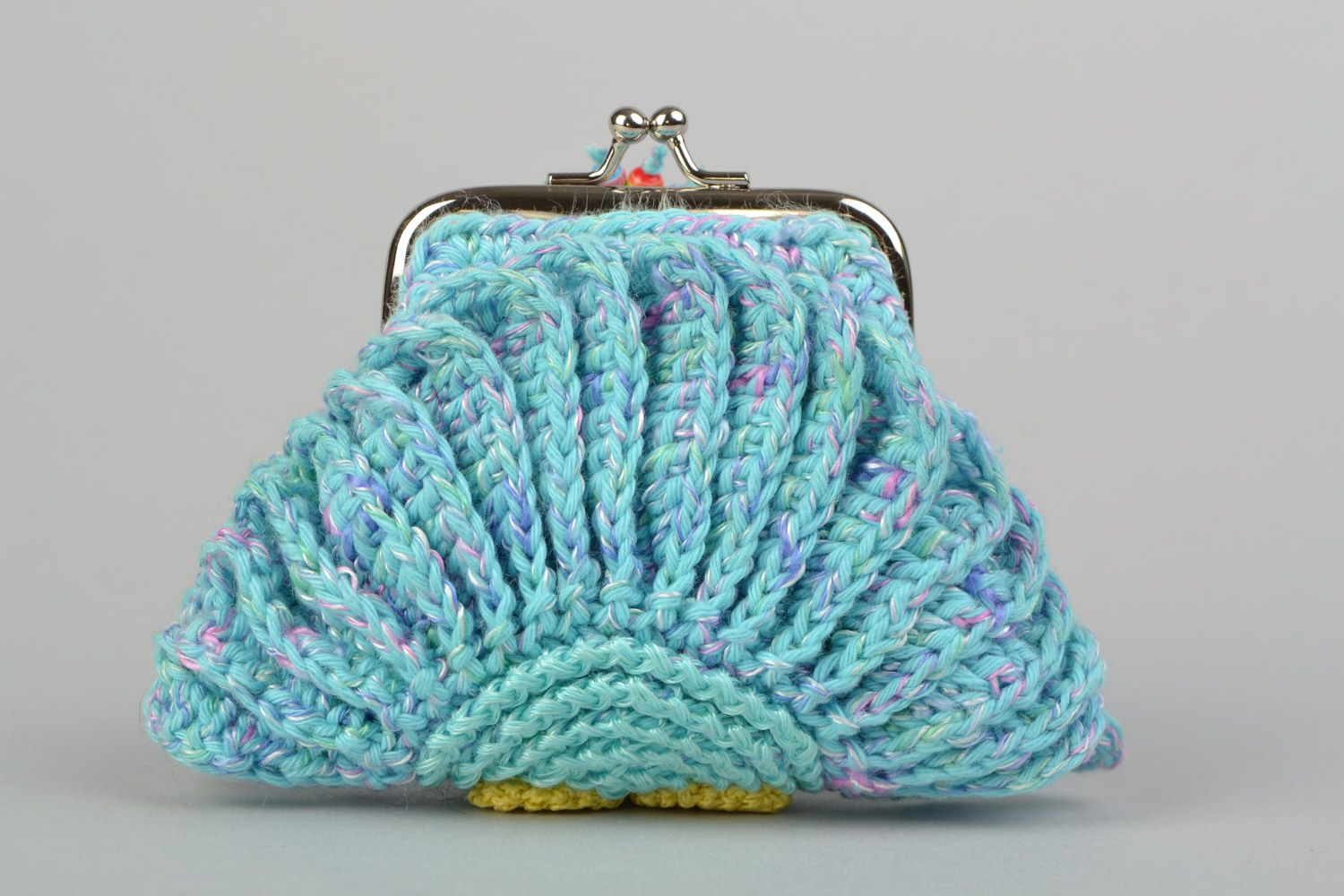 Handmade crocheted blue wallet Firebird soft for children photo 4