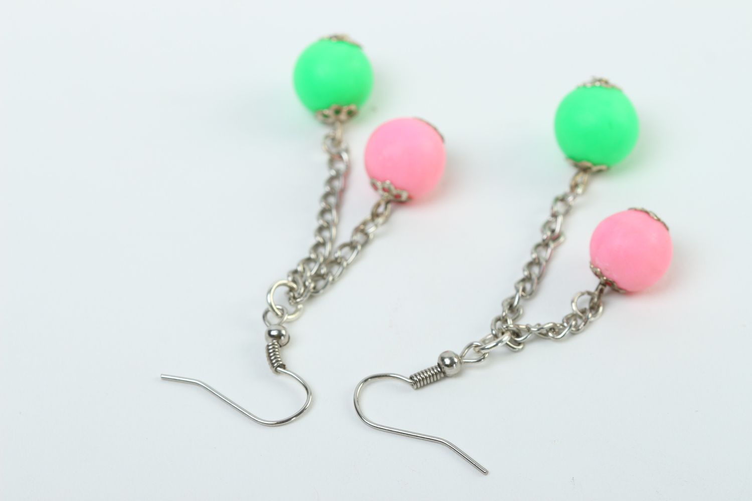 Handmade earrings with charms unusual ball earrings elegant stylish jewelry photo 4
