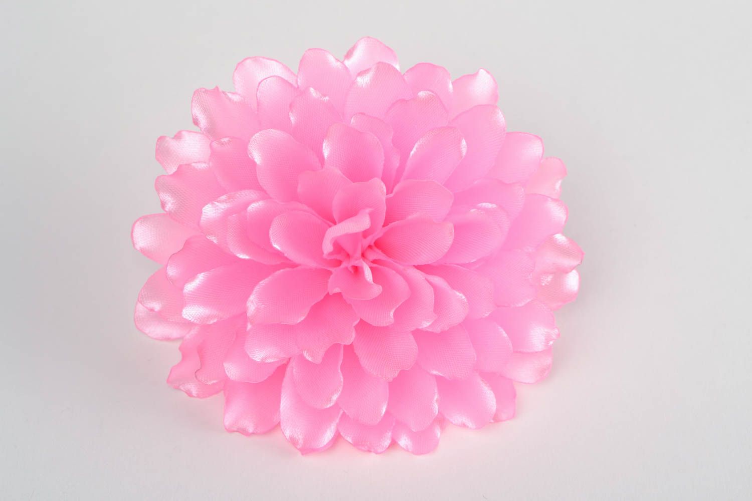 Kinder Haar Gummi Blume in Kanzashi Technik in rosa Farbe handgeschaffen schön foto 3