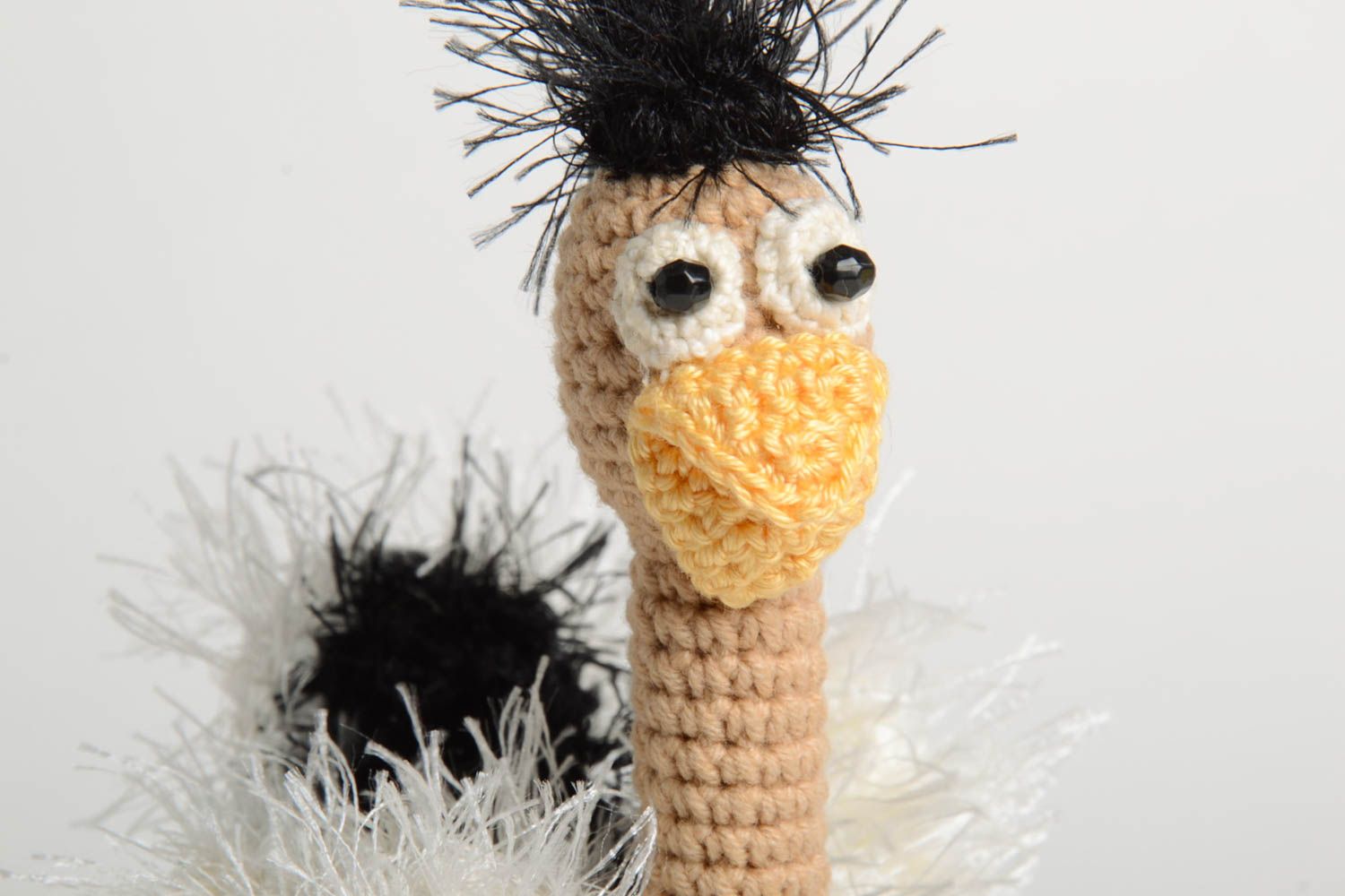 Peluche autruche faite main Jouet tricoté au crochet en coton Cadeau enfant photo 4