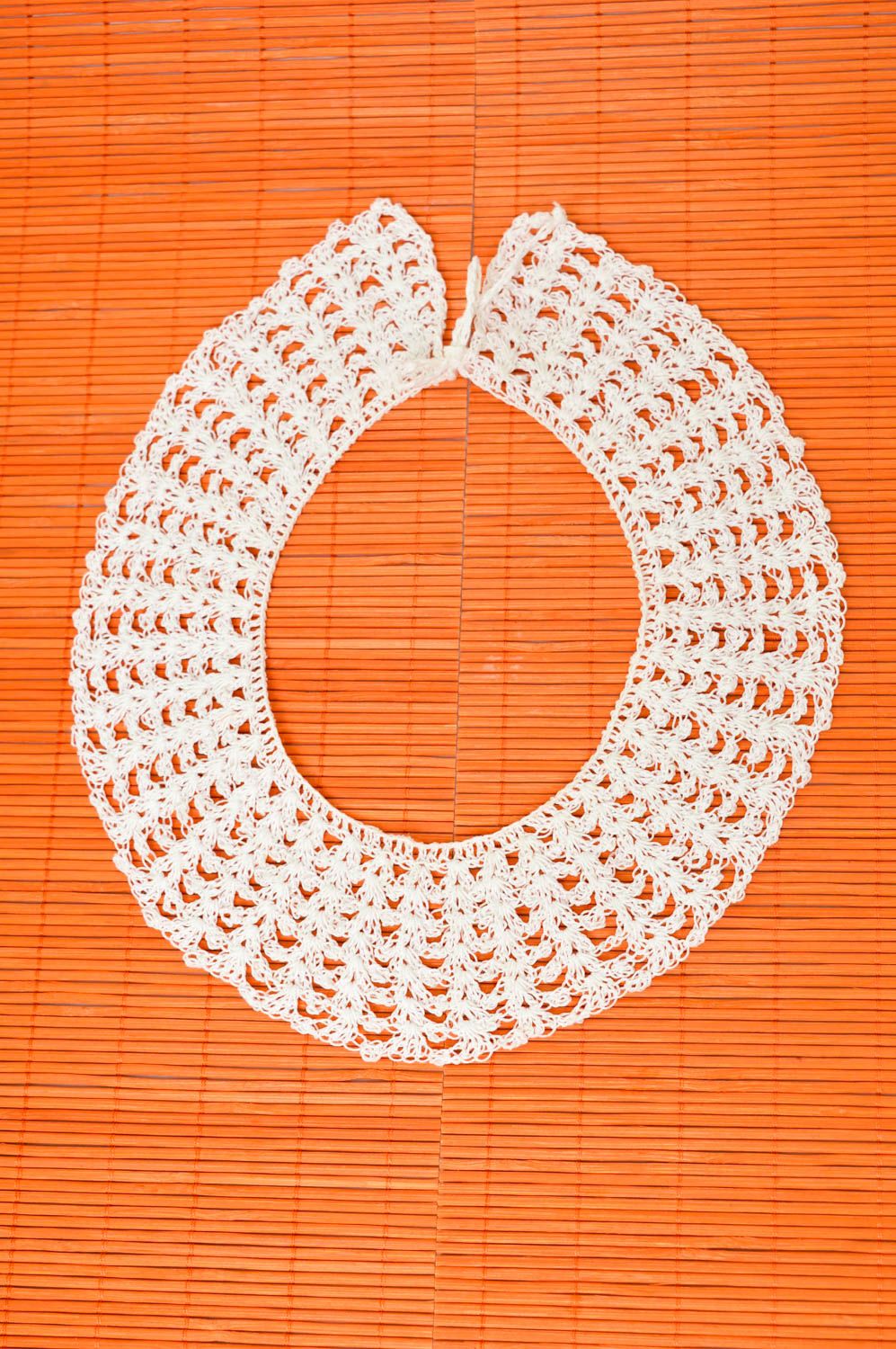 Handmade openwork collar for dress white crocheted collar fashion accessories photo 2