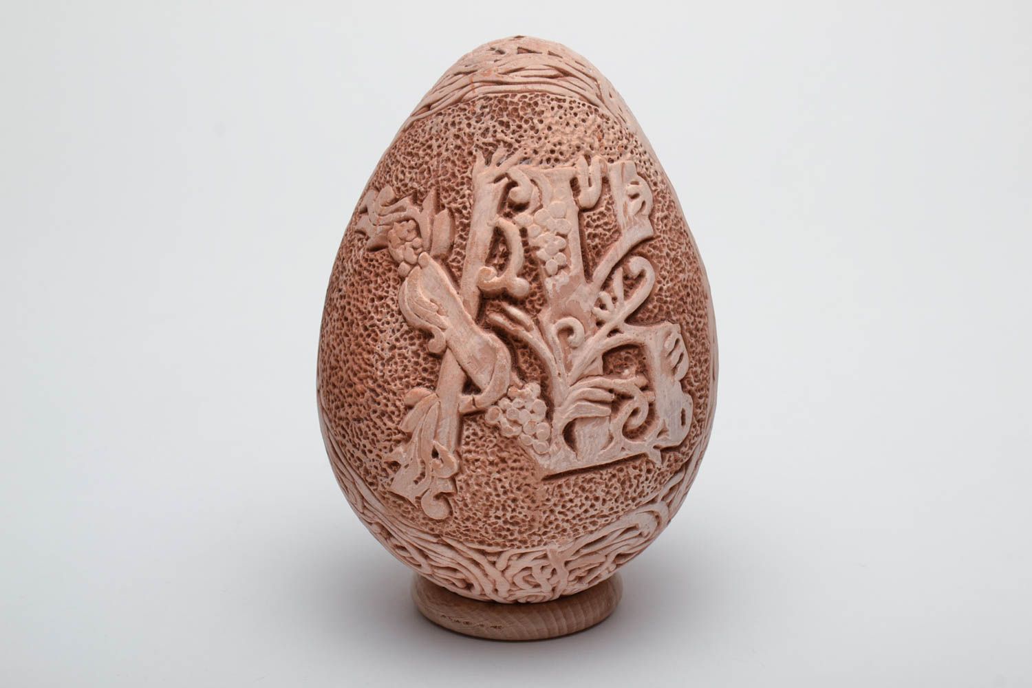 Grand œuf de Pâques en céramique avec monogrammes décoratif fait main  photo 2