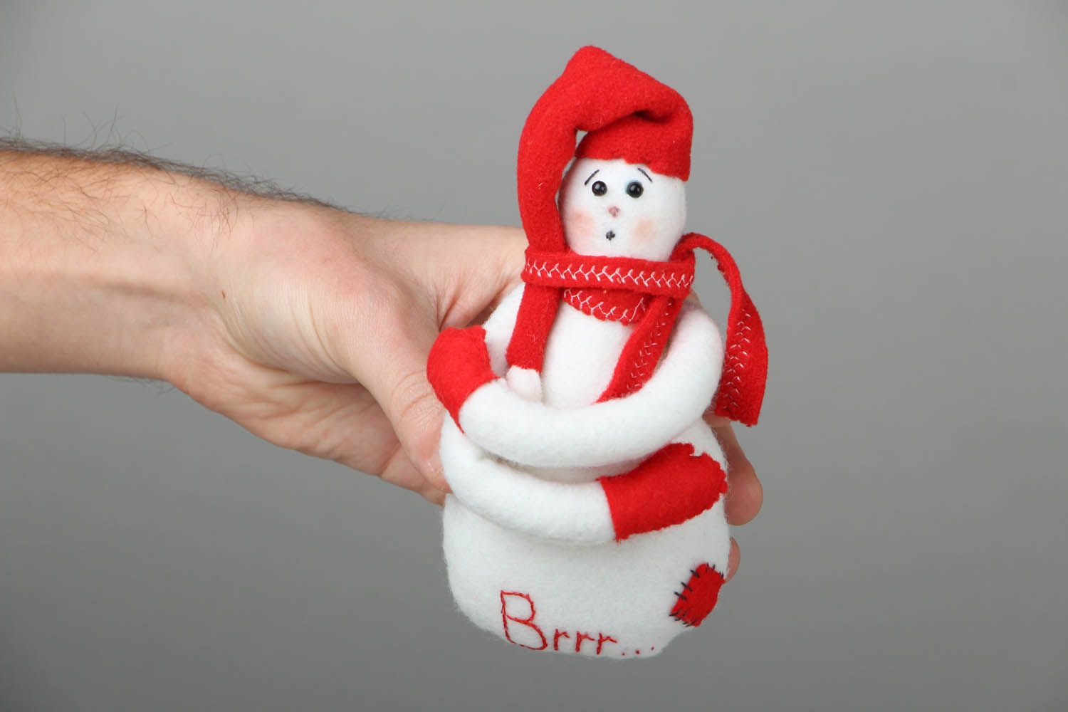 Snowman in a red scarf photo 4