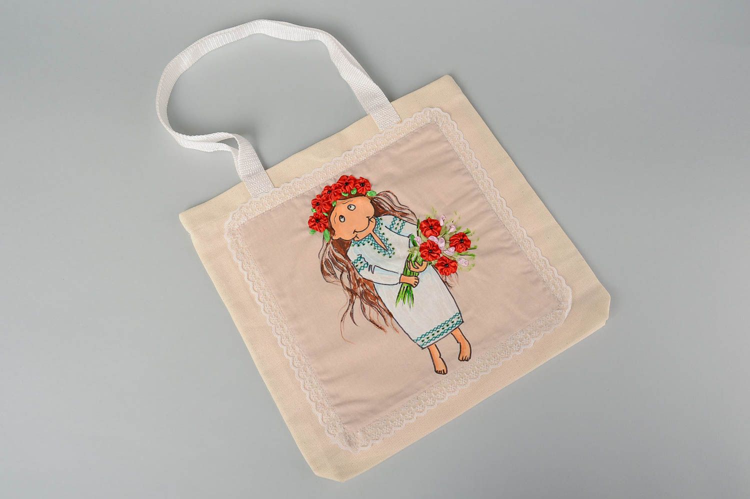 Bolso grande pintado con acrílicos accesorio de mujer artesanal regalo original foto 2