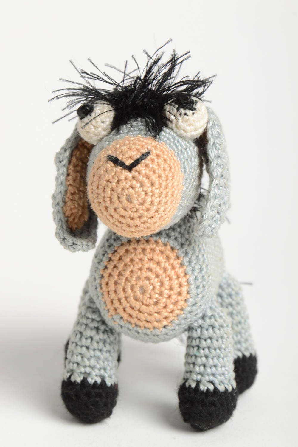 Handmade children toy designer crocheted donkey doll unique present for children photo 2