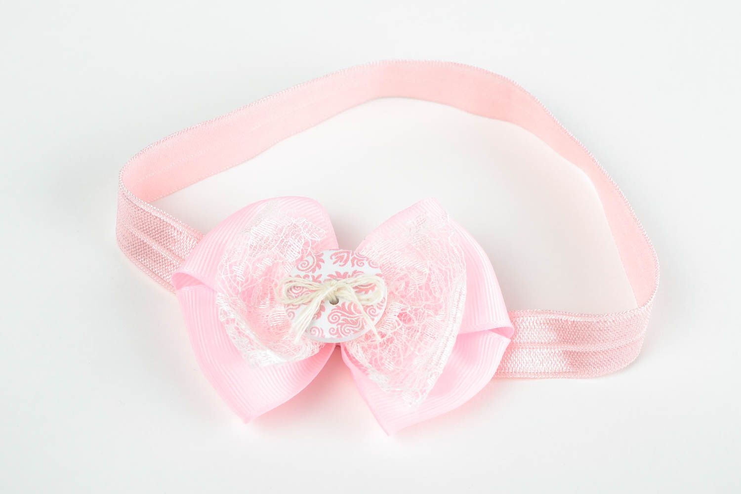 Handmade hair accessories designer pink headband stylish female present photo 2