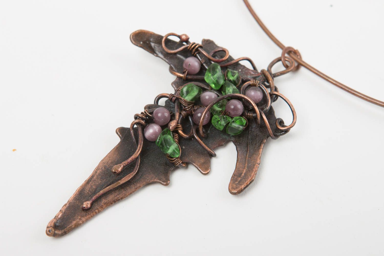 Unusual handmade metal necklace metal pendant beautiful jewellery gifts for her photo 3