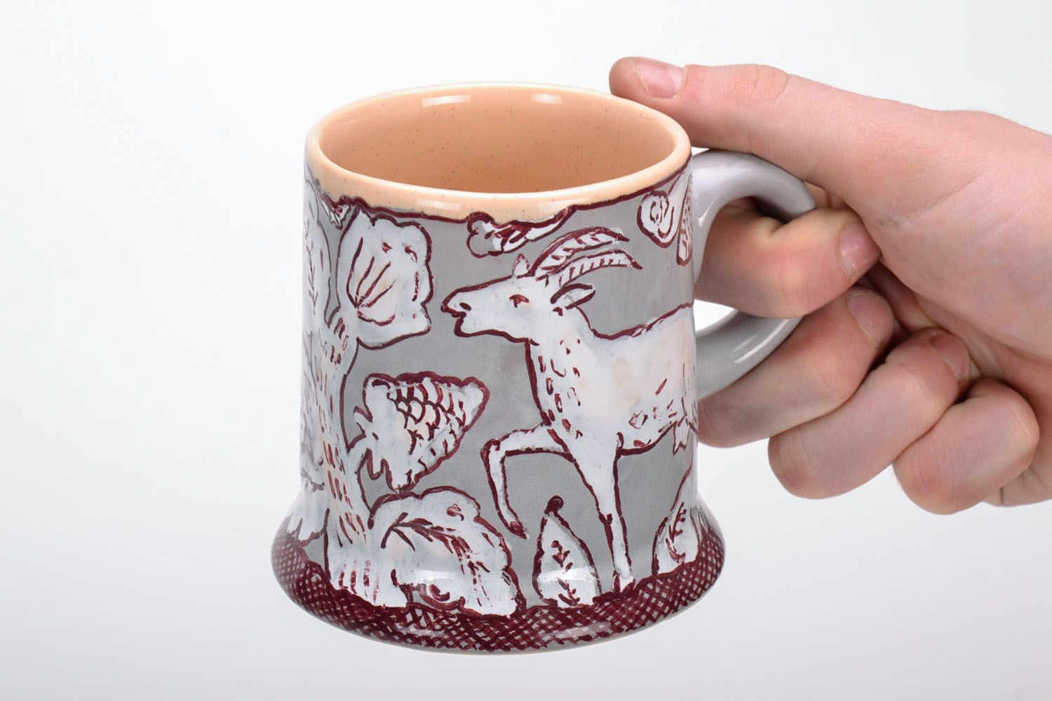 Large ceramic mug Goats photo 5