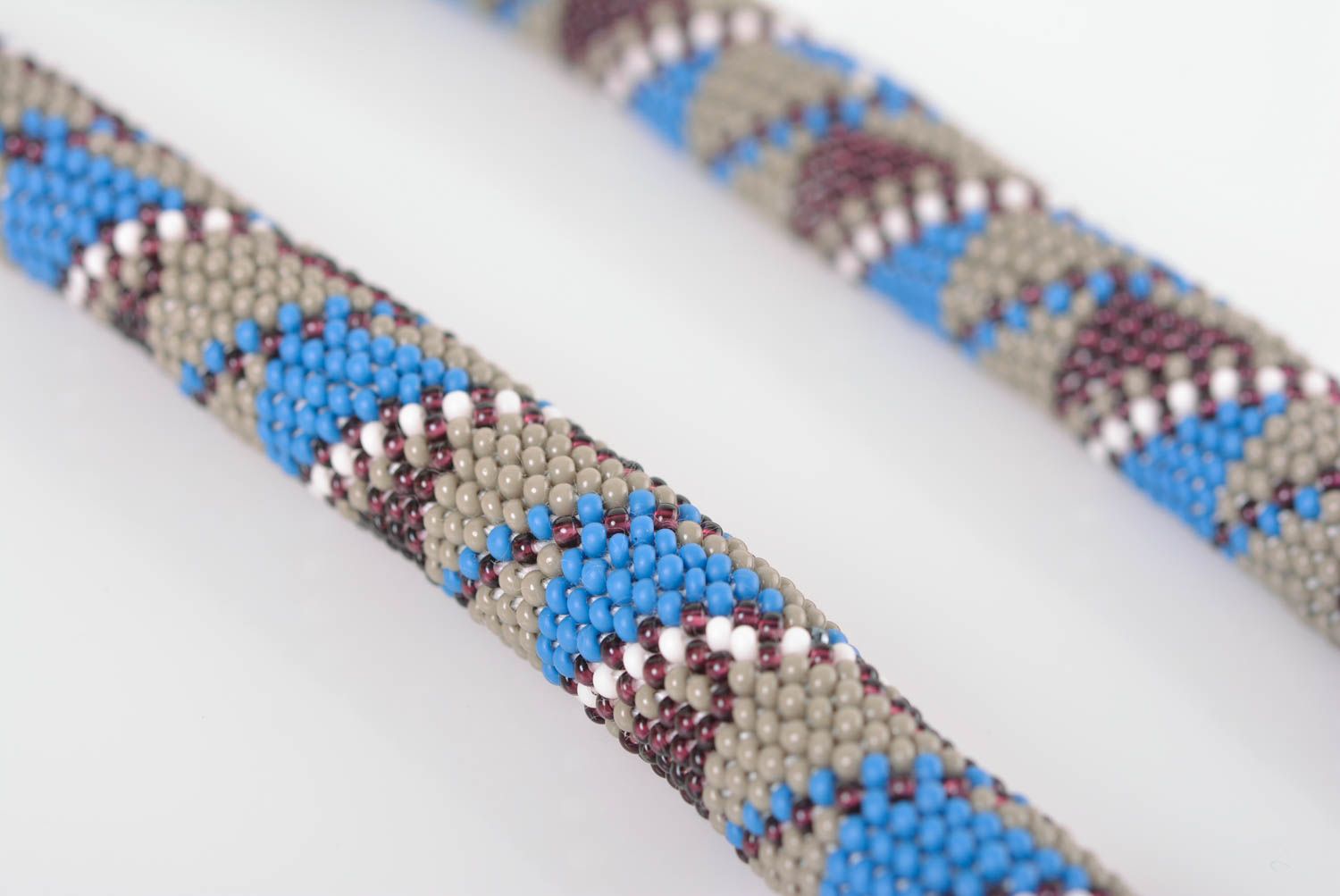 Collier spirale en perles de rocaille de coloris original fait main pour femme photo 5