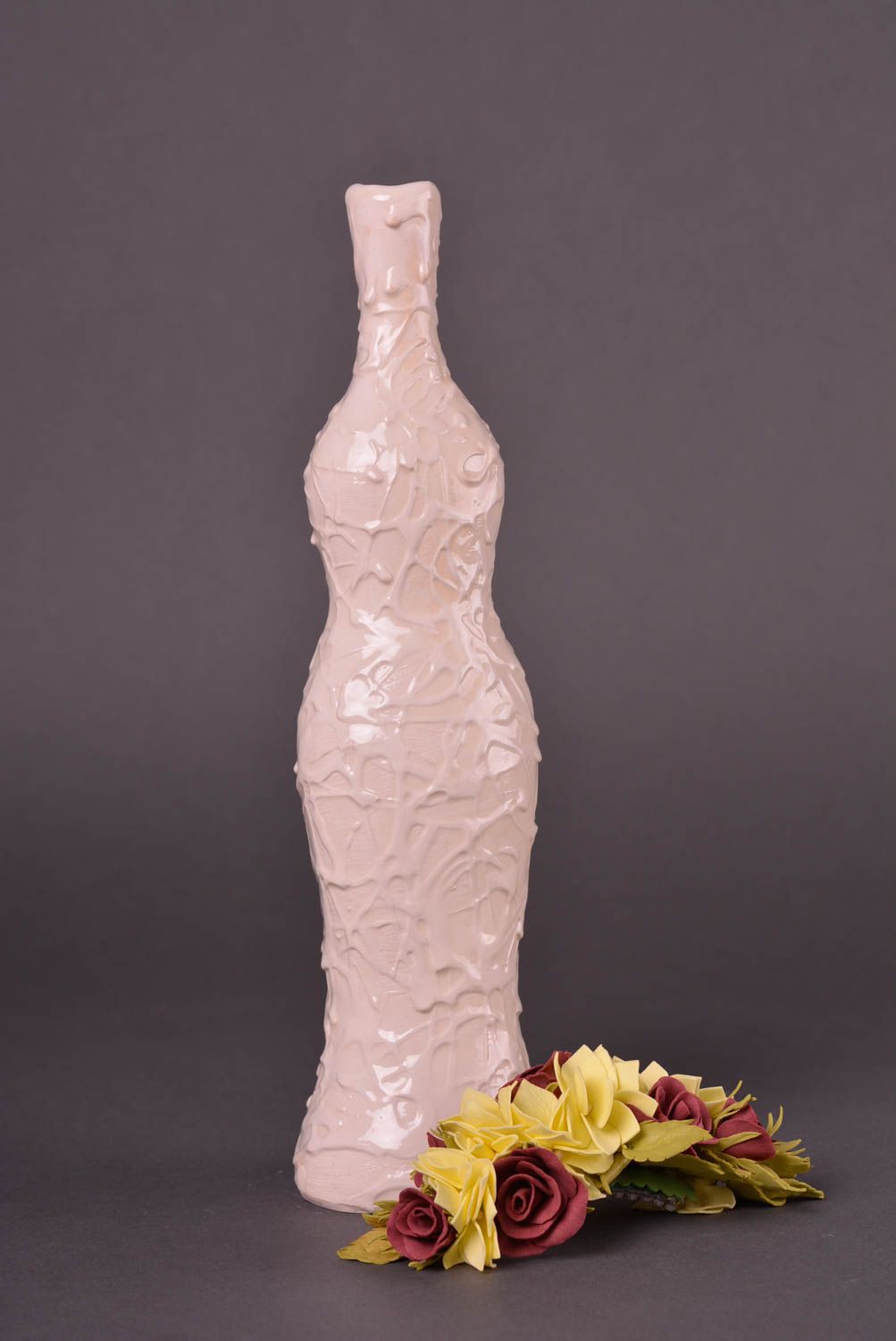 Подарок ручной работы керамическая бутылка 500 мл глиняная бутылка необычная фото 1