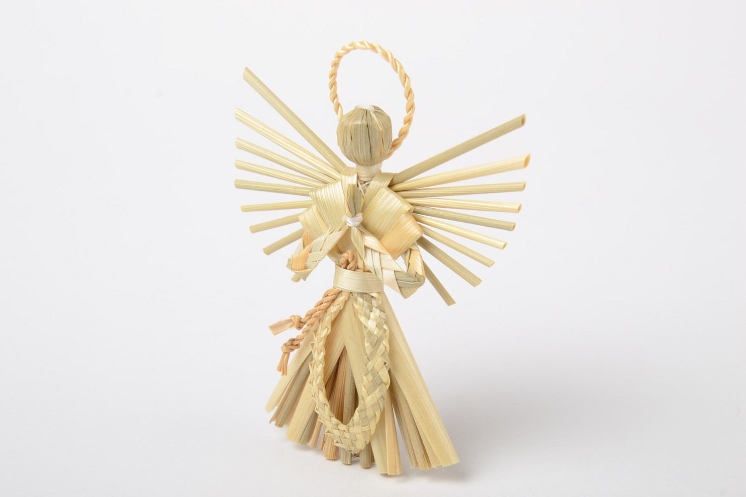 Suspension décorative ange gardien en paille avec boucle dans le style ethnique photo 2