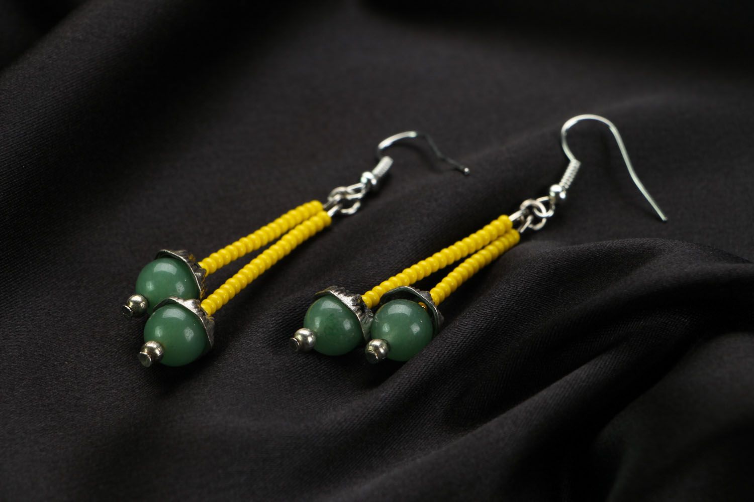 Nephrite earrings photo 2