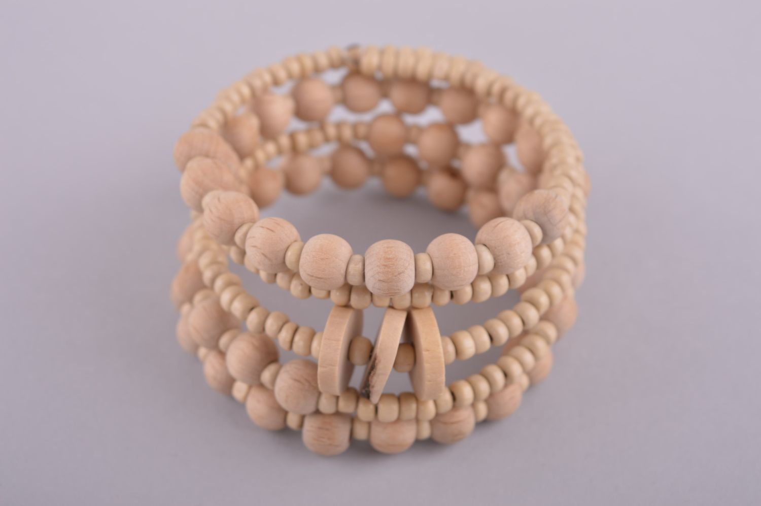 Handmade wooden cute bracelet unusual laconic bracelet jewelry in eco style photo 2