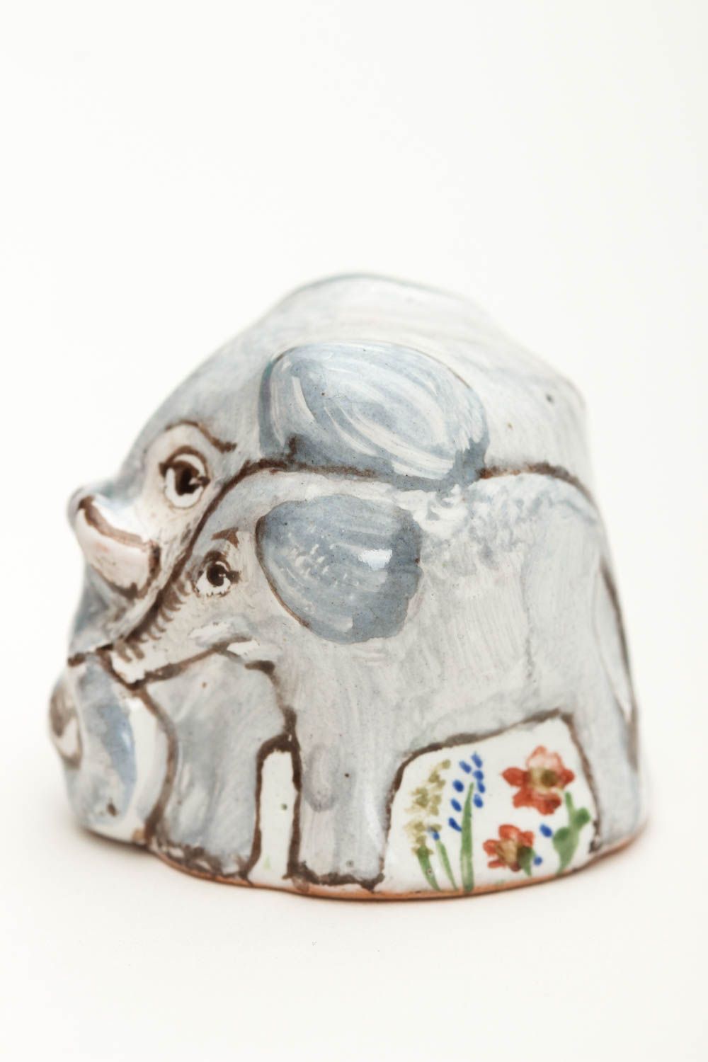 Коллекционный наперсток handmade декоративная глиняная фигурка изделие из глины фото 2