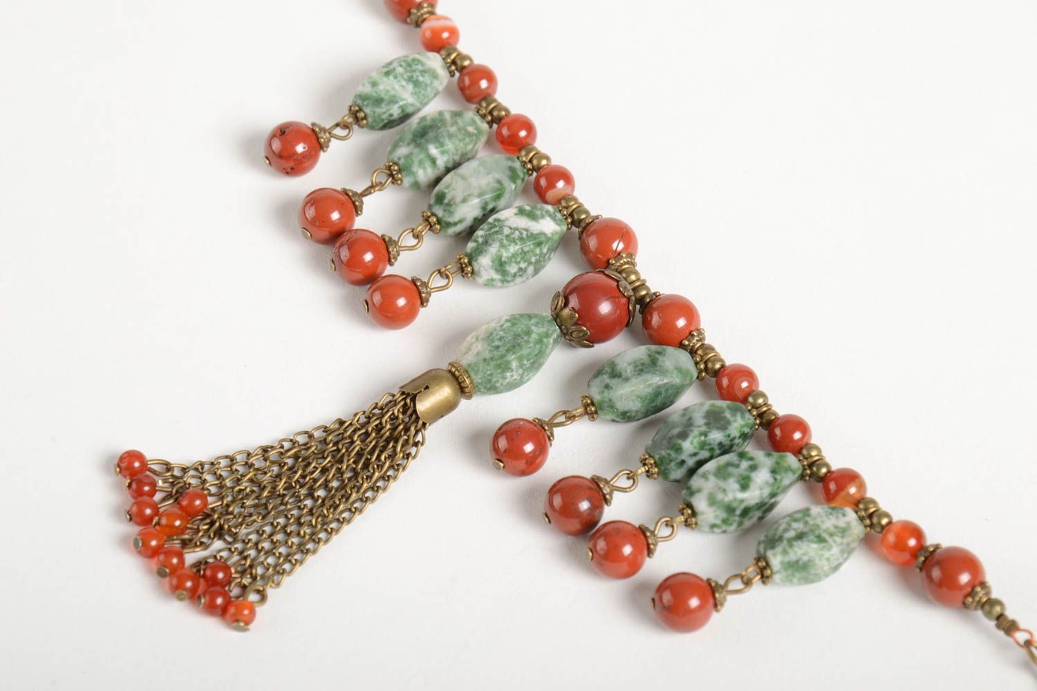 Handmade designer necklace unusual stylish necklace natural stone jewelry photo 3
