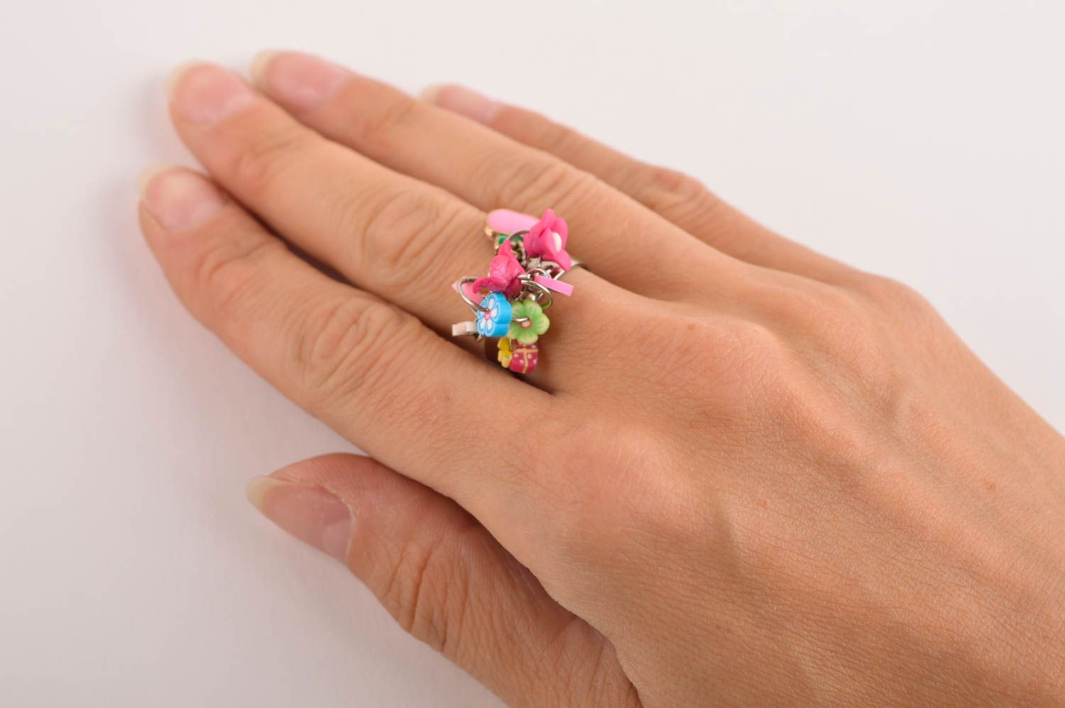 Handmade clay ring designer ring for women unusual accessory gift ideas photo 5
