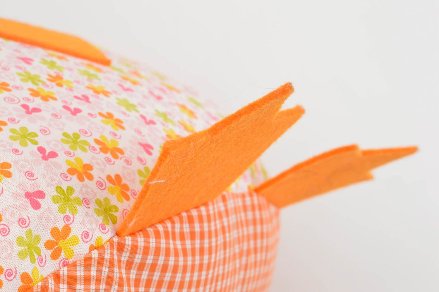 Designer Kissen handgemacht schönes Sofakissen Geschenk Idee Eule klein orange foto 4