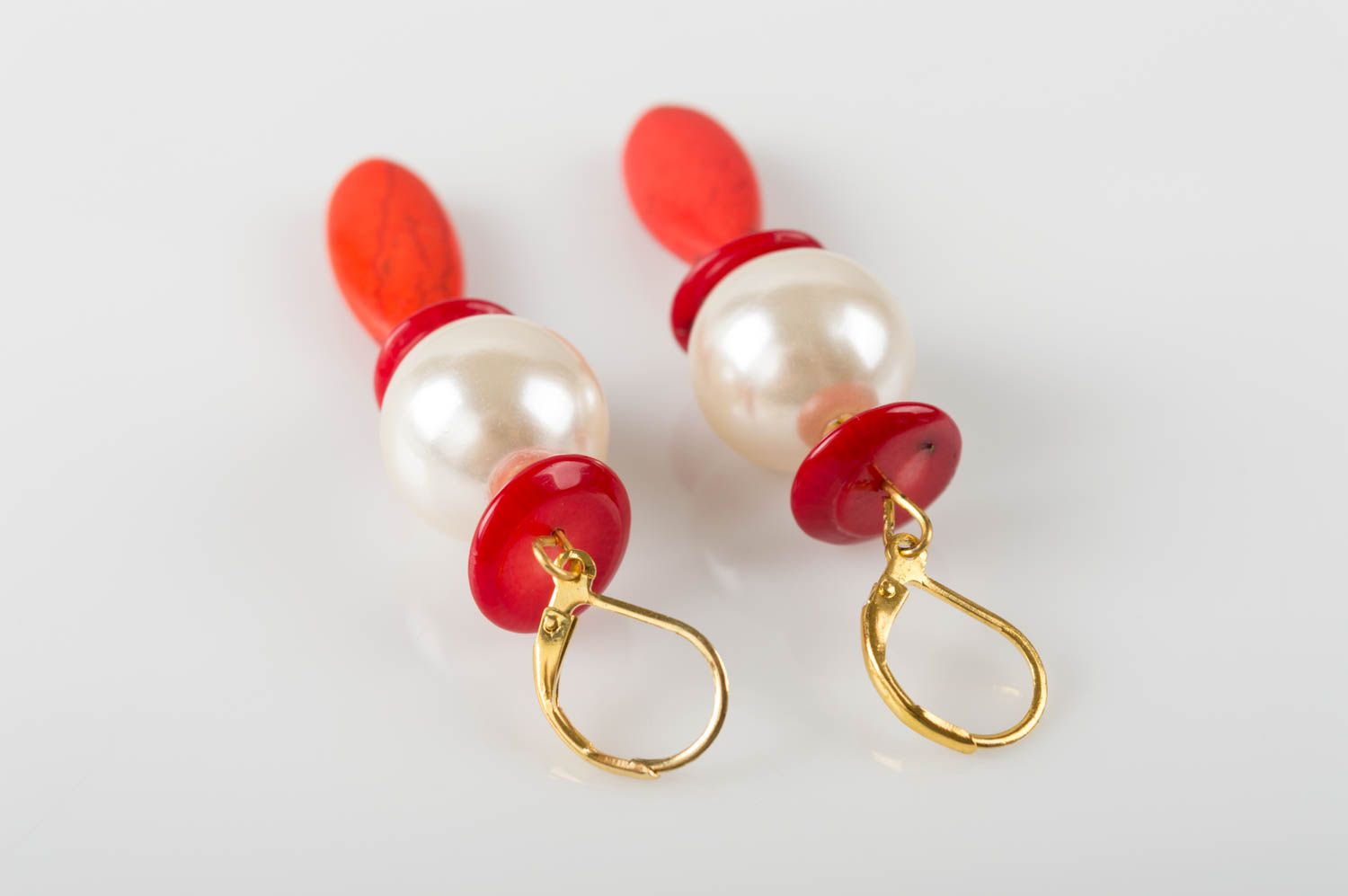 Handmade lange Ohrringe Perlen Ohrhänger Modeschmuck Damen Geschenk für Frauen  foto 3