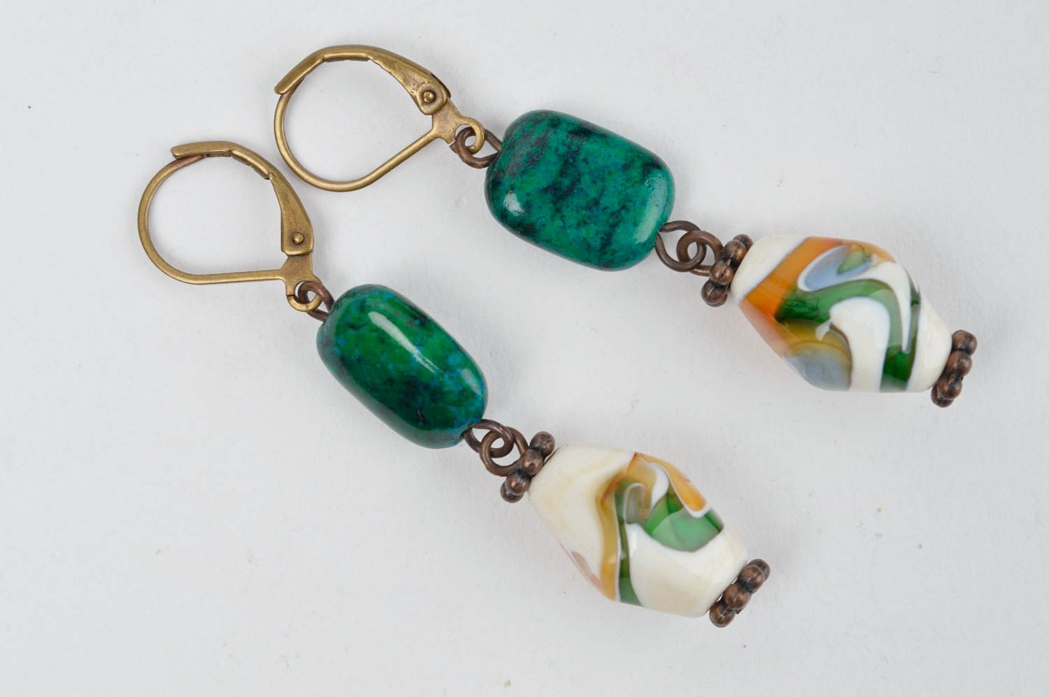 Handgemachte Glas Ohrringe Accessoire für Frauen Damen Schmuck originell schön foto 2
