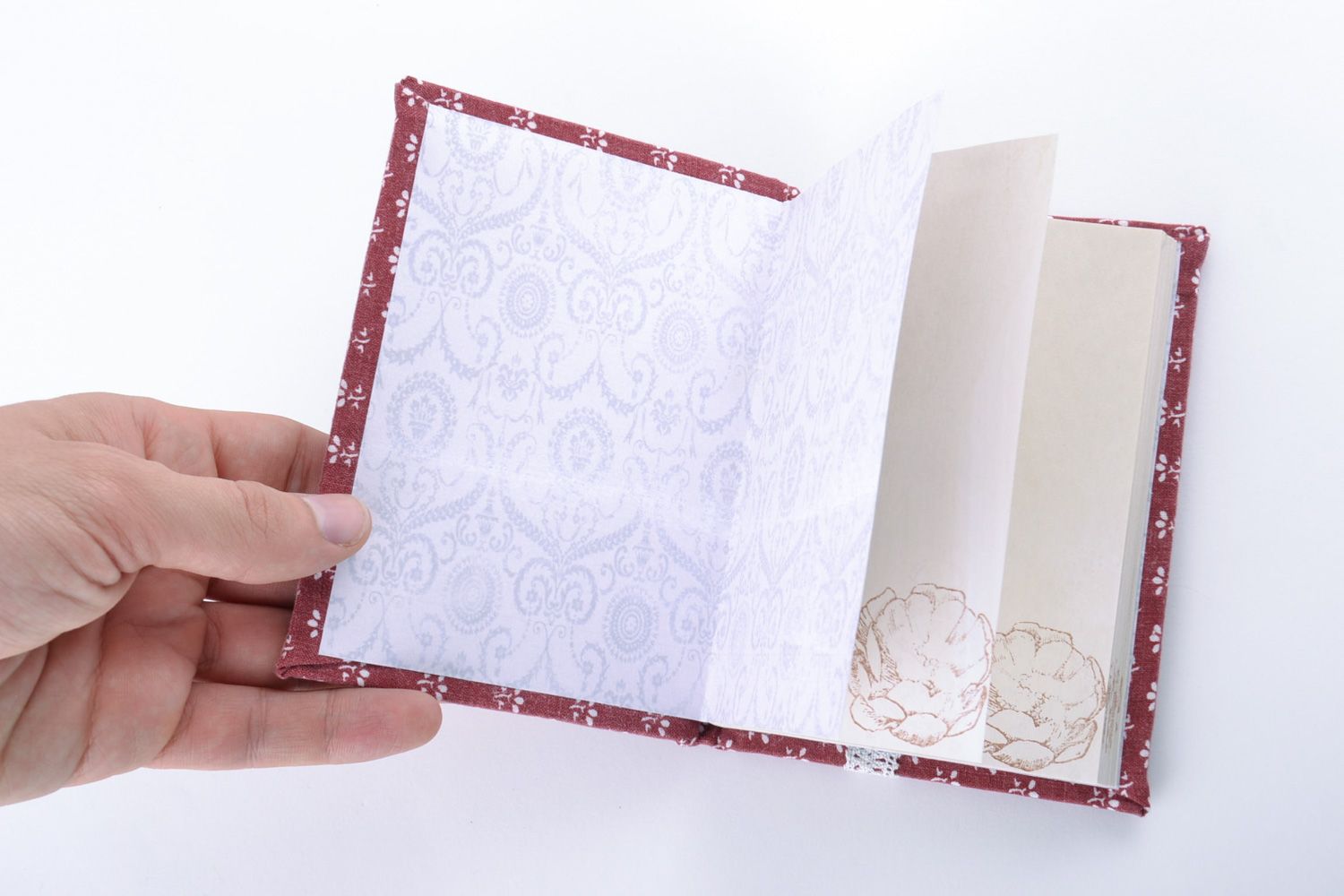 Красивый винтажный блокнот с тканевой обложкой с французскими нотками фото 5