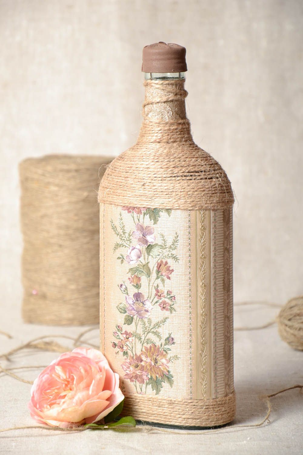Bottle wrapped in twine photo 1