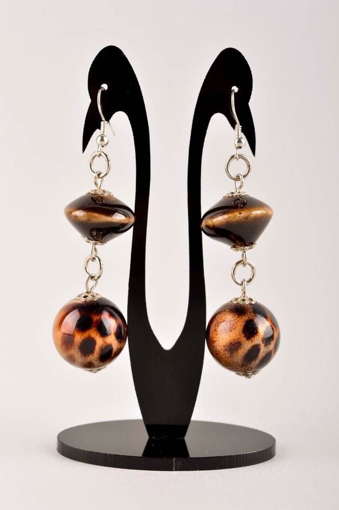 Designer stones earrings metal handmade accessories unique present for her photo 2