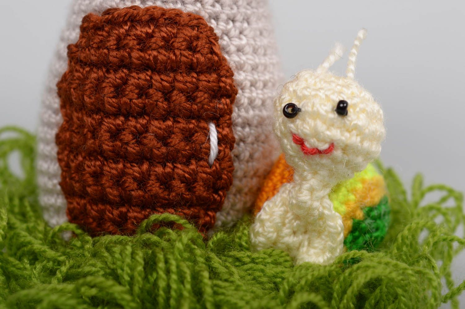 Peluche champignon faite main Jouet tricot au crochet Cadeau pour enfant photo 3