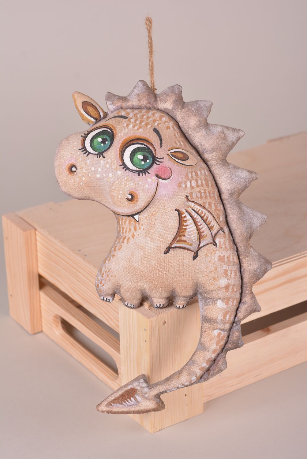 Designer textile toy handmade lovely dragon unusual beautiful accessory photo 1
