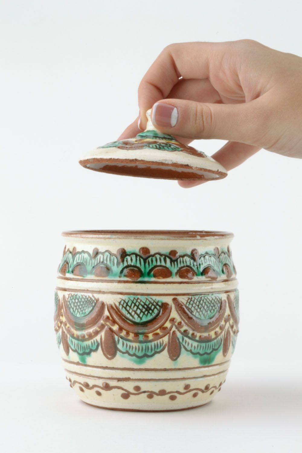 Pot with Western Ukrainian painting photo 2