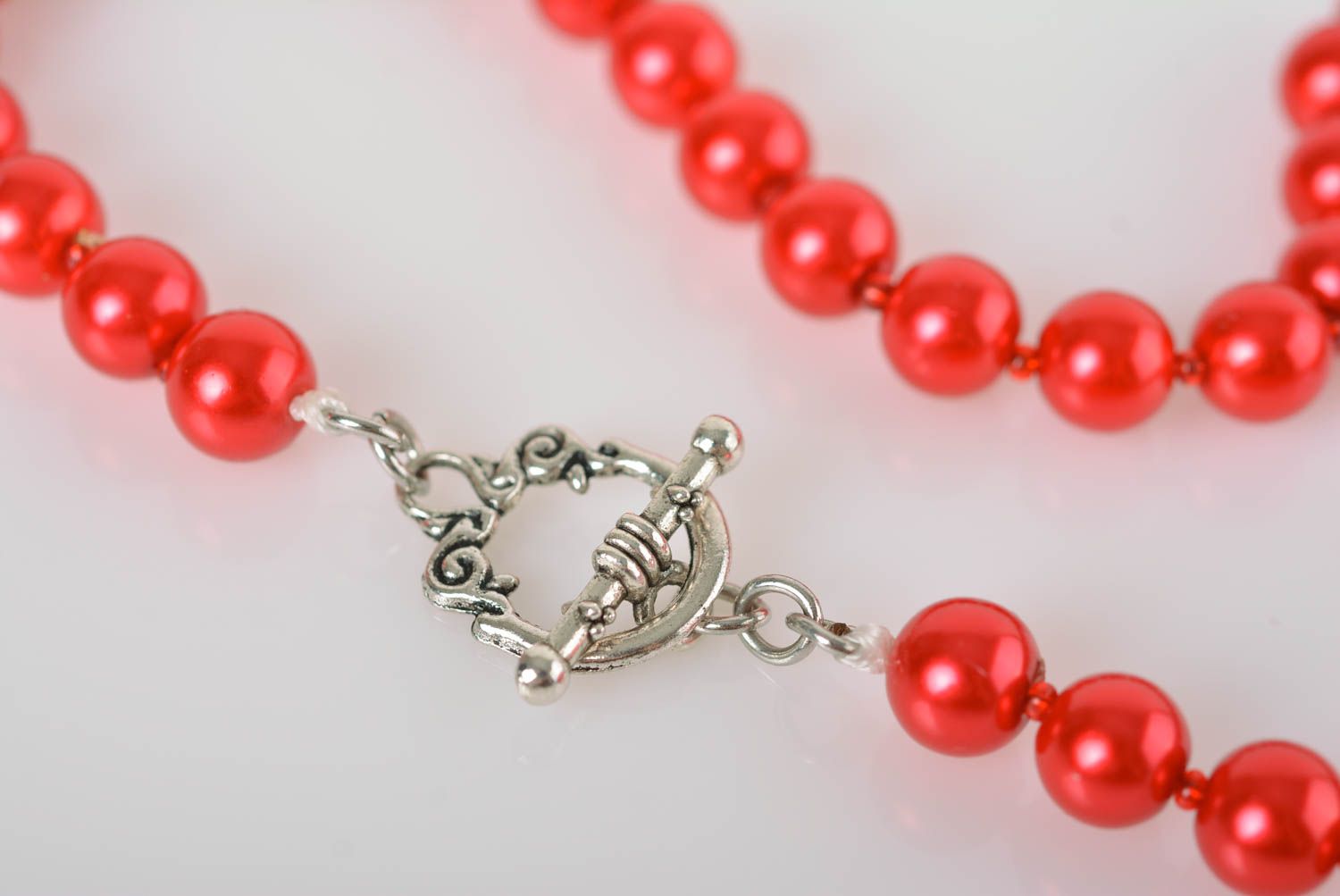 Handmade unusual elite jewelry designer beaded necklace red cute necklace photo 4