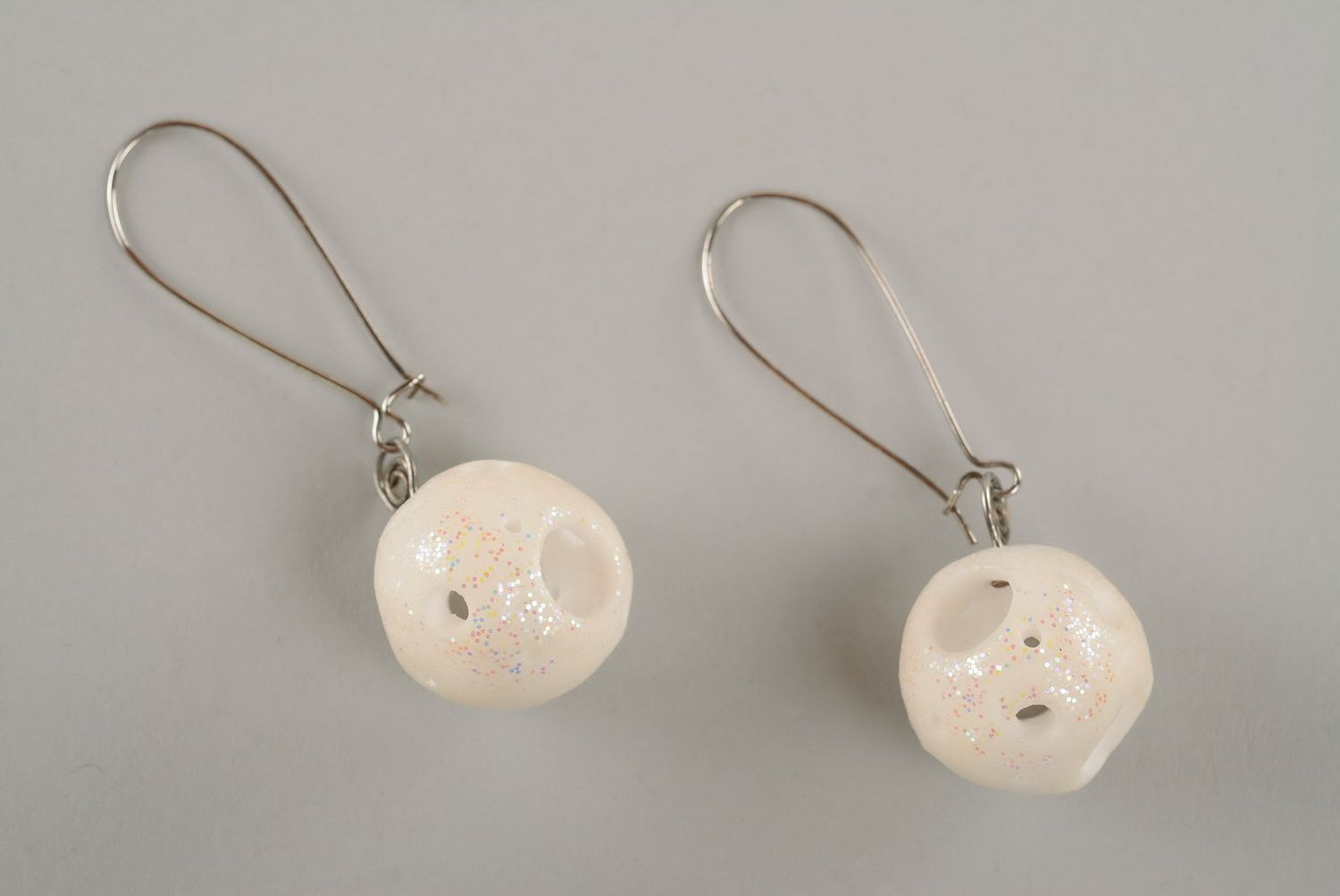 Luminous earrings made of polymer clay photo 3
