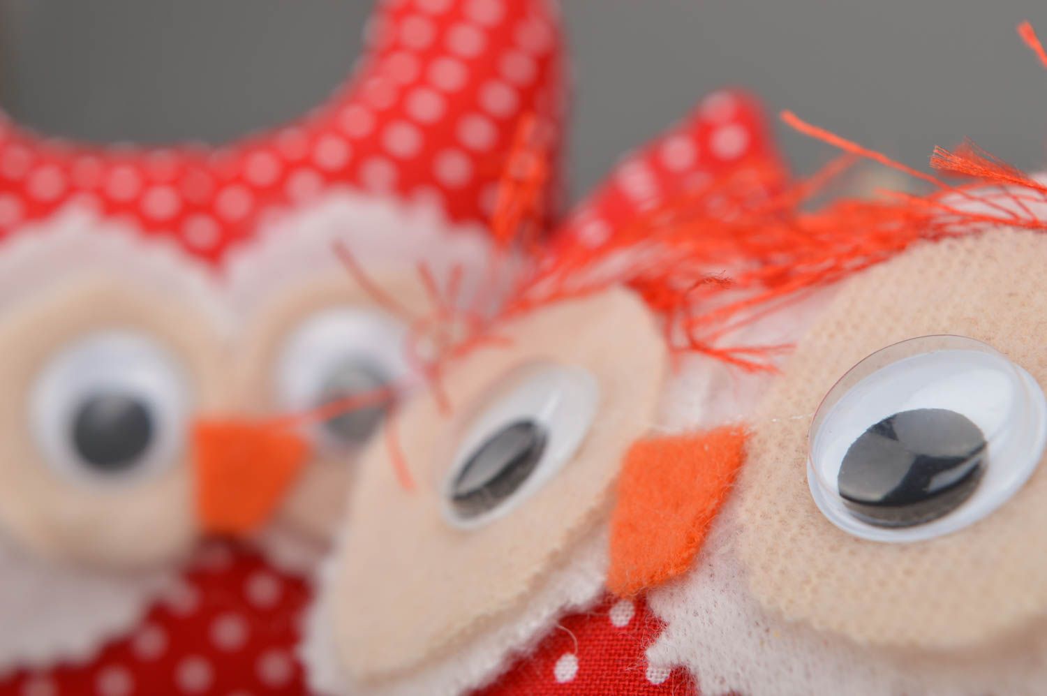 Jouet hibou Peluches faites main Déco maison coton rouge cadeau décoratif photo 5
