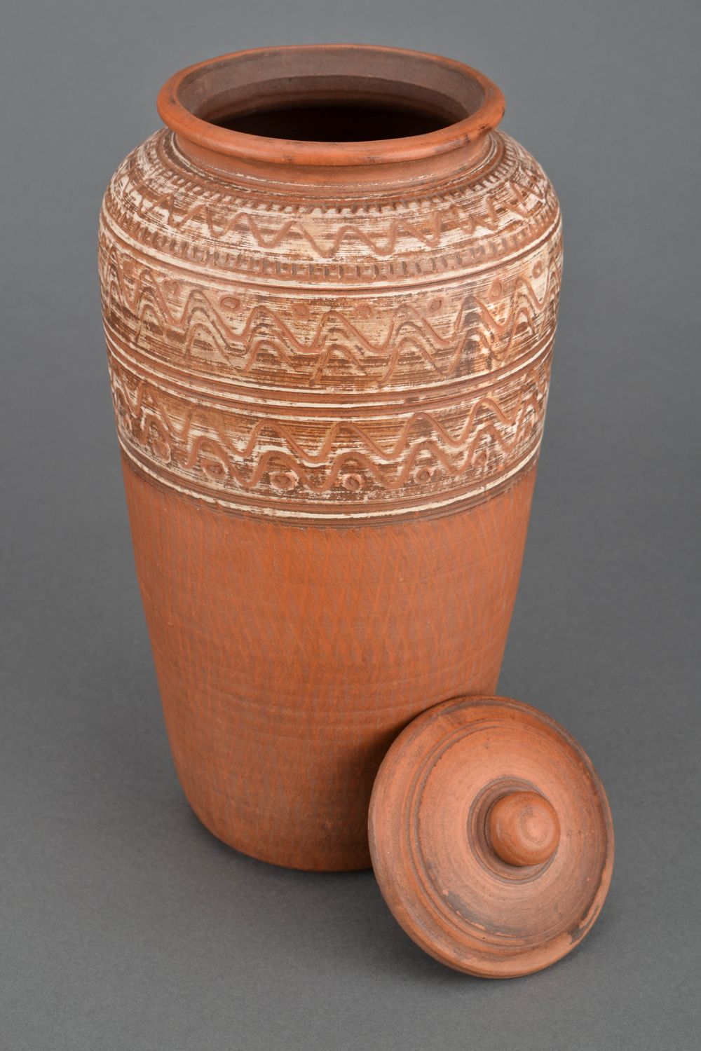 Handmade ceramic pot kilned with milk 5 l photo 4