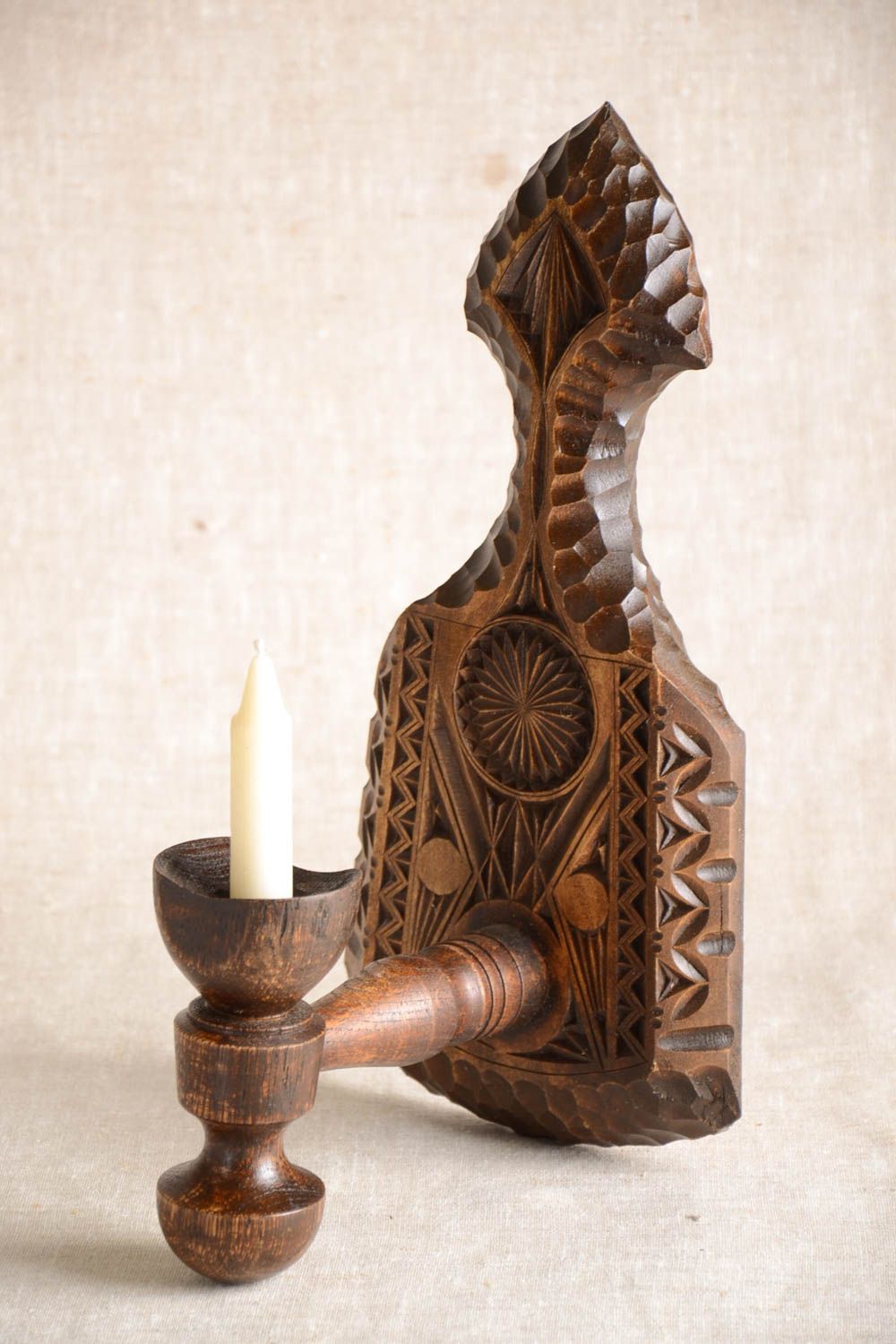 Handmade candlestick wooden candel holder designer candlestick decor ideas photo 1