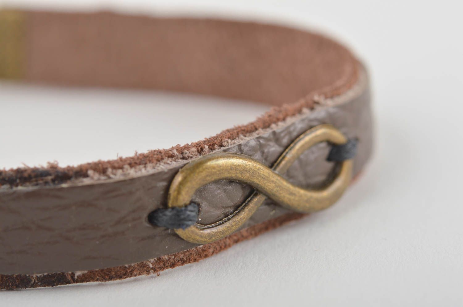 Handmade wrist leather bracelet elegant stylish bracelet cute trendy jewelry photo 3