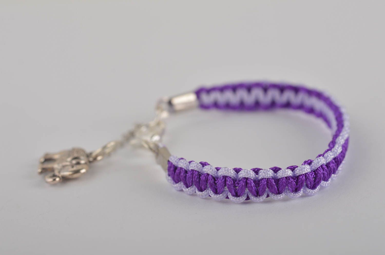 Handmade Textil Armband in Violett Designer Schmuck Accessoire für Mädchen foto 5
