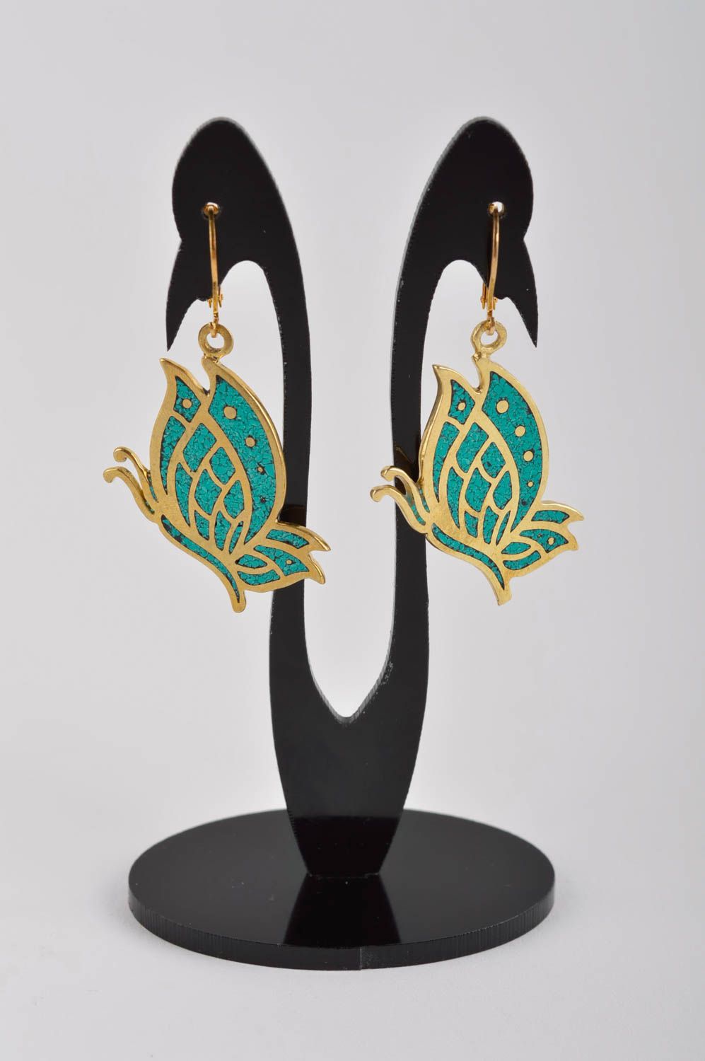 Handmade Eastern earrings designer brass accessory feminine earrings gift photo 2