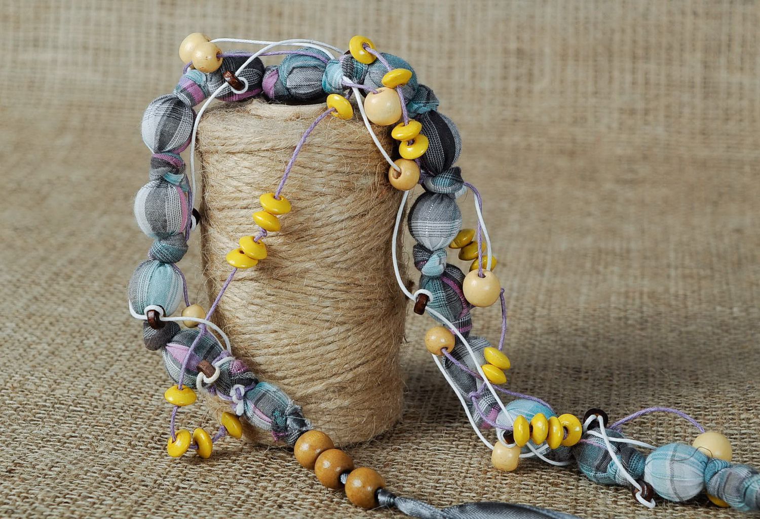 Halskette aus Textil Hippie foto 3