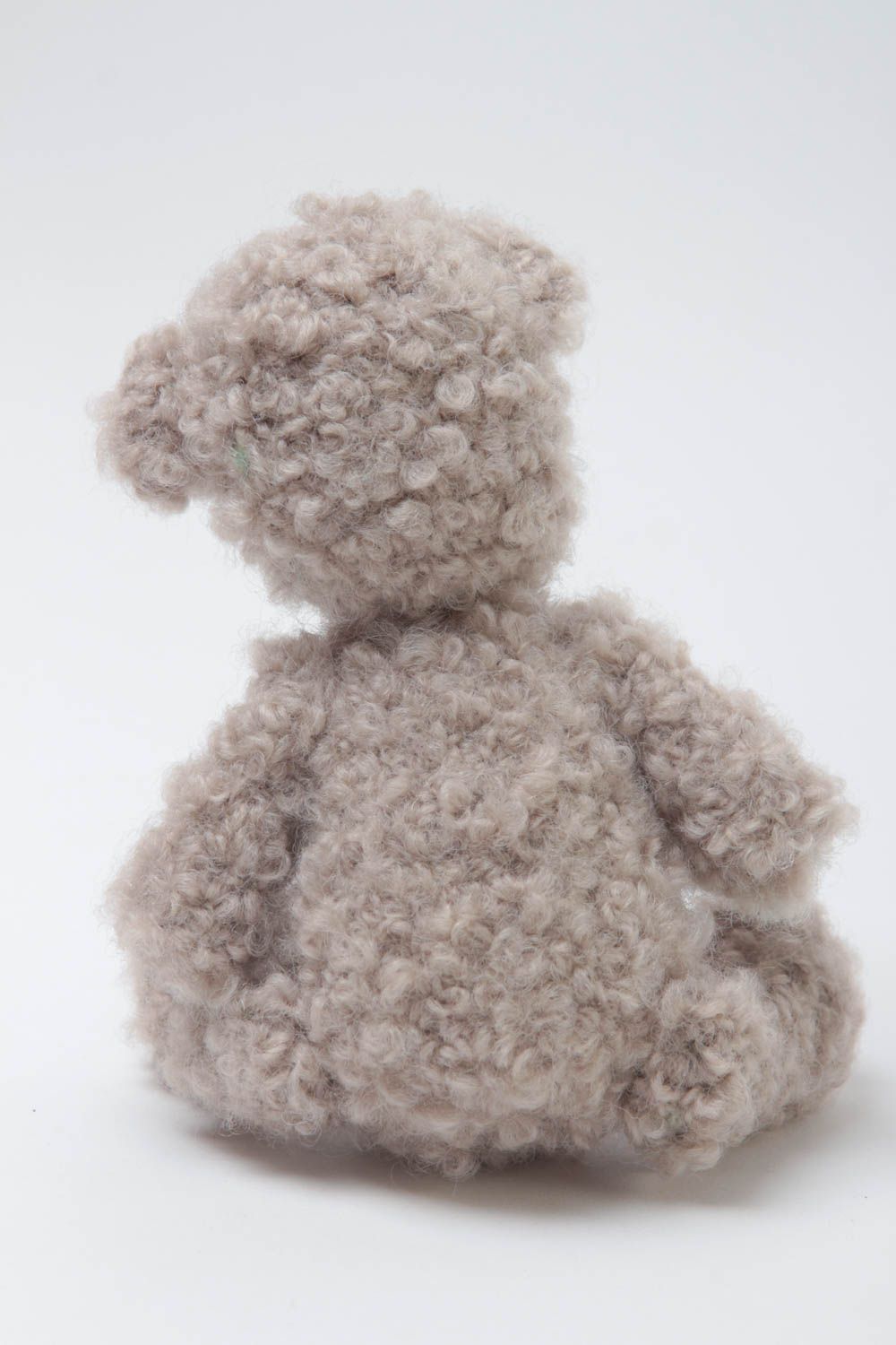 Doudou ours en laine fait main Peluche au crochet beige Jouet pour enfant photo 4
