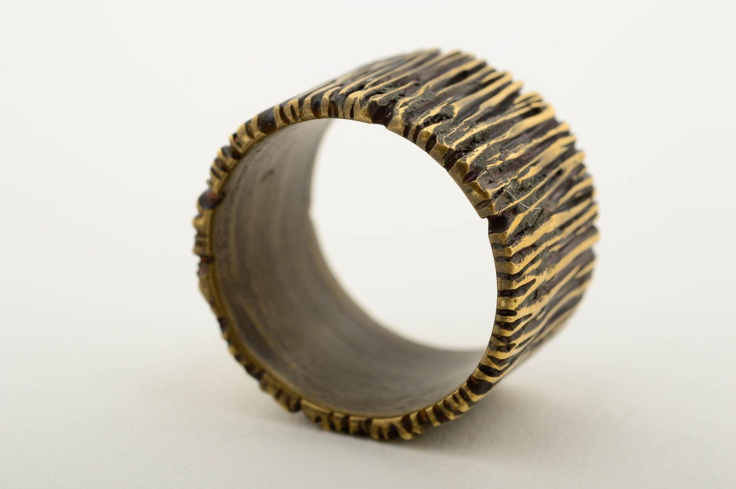 Bronze Ring handmade Geschenk Ideen Designer Accessoire Ring Damen breit schön foto 4