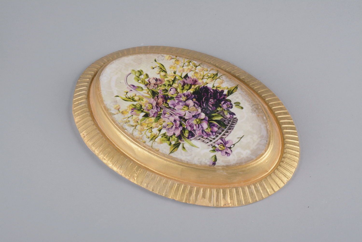 Plaster panel Bouquet with violets photo 3