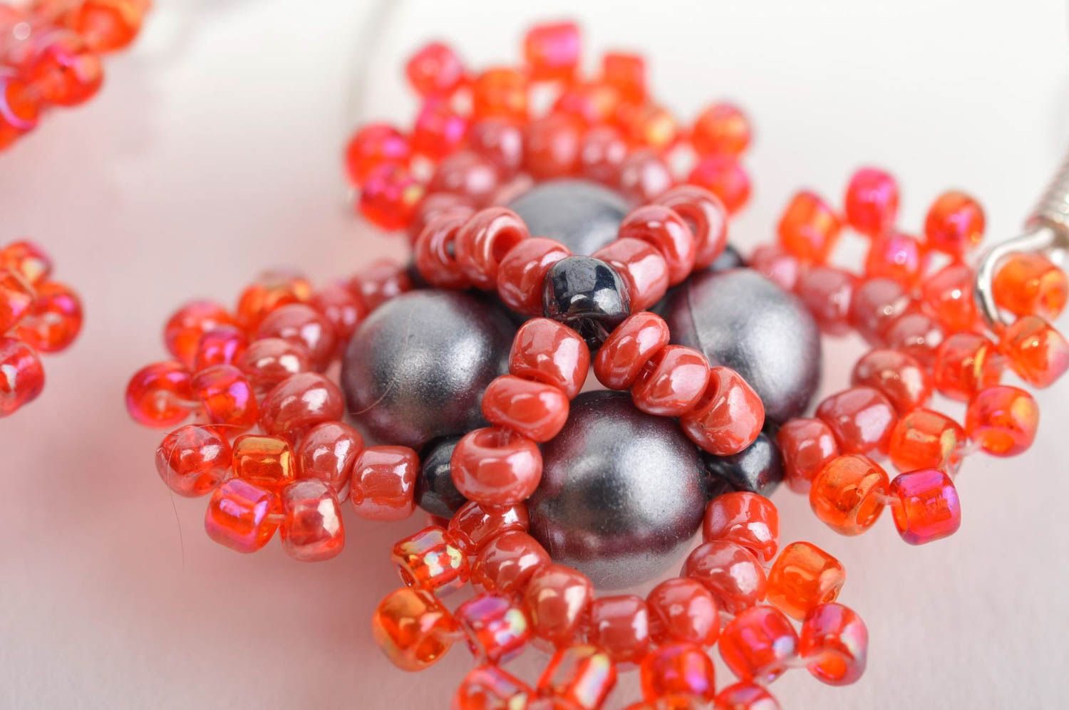 Fashion bijouterie handmade earrings with charms elegant earrings made of beads photo 5