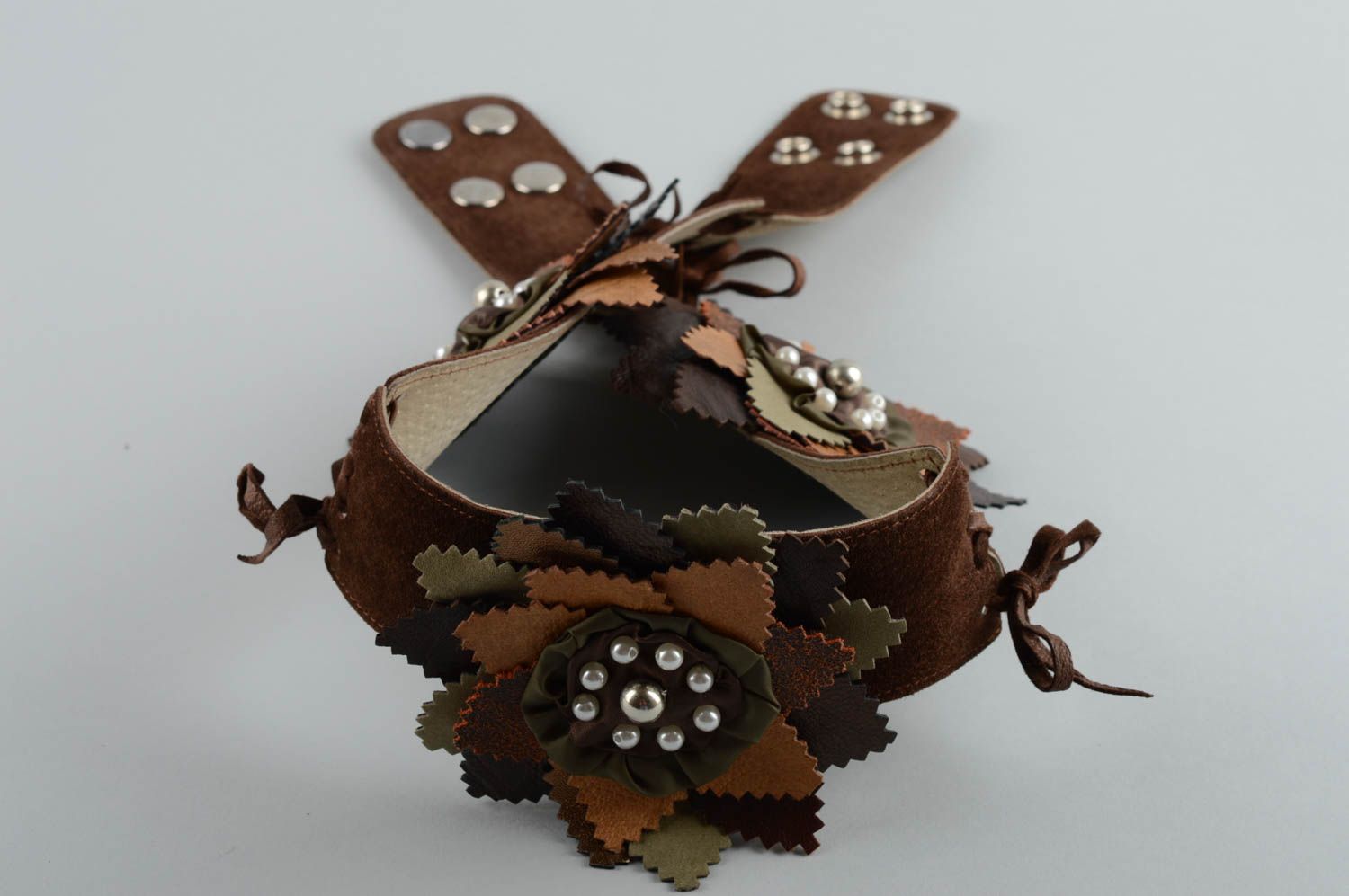 Cinturón de cuero artesanal con metal accesorio para mujer regalo original foto 5
