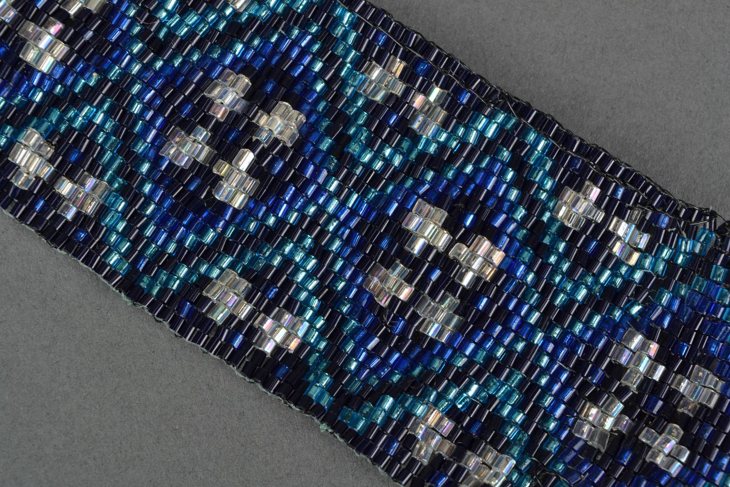 Ожерелье из бисера в виде галстука Этно фото 3