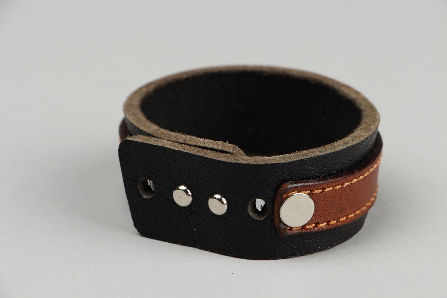 Bracelet of the two types of leather photo 4